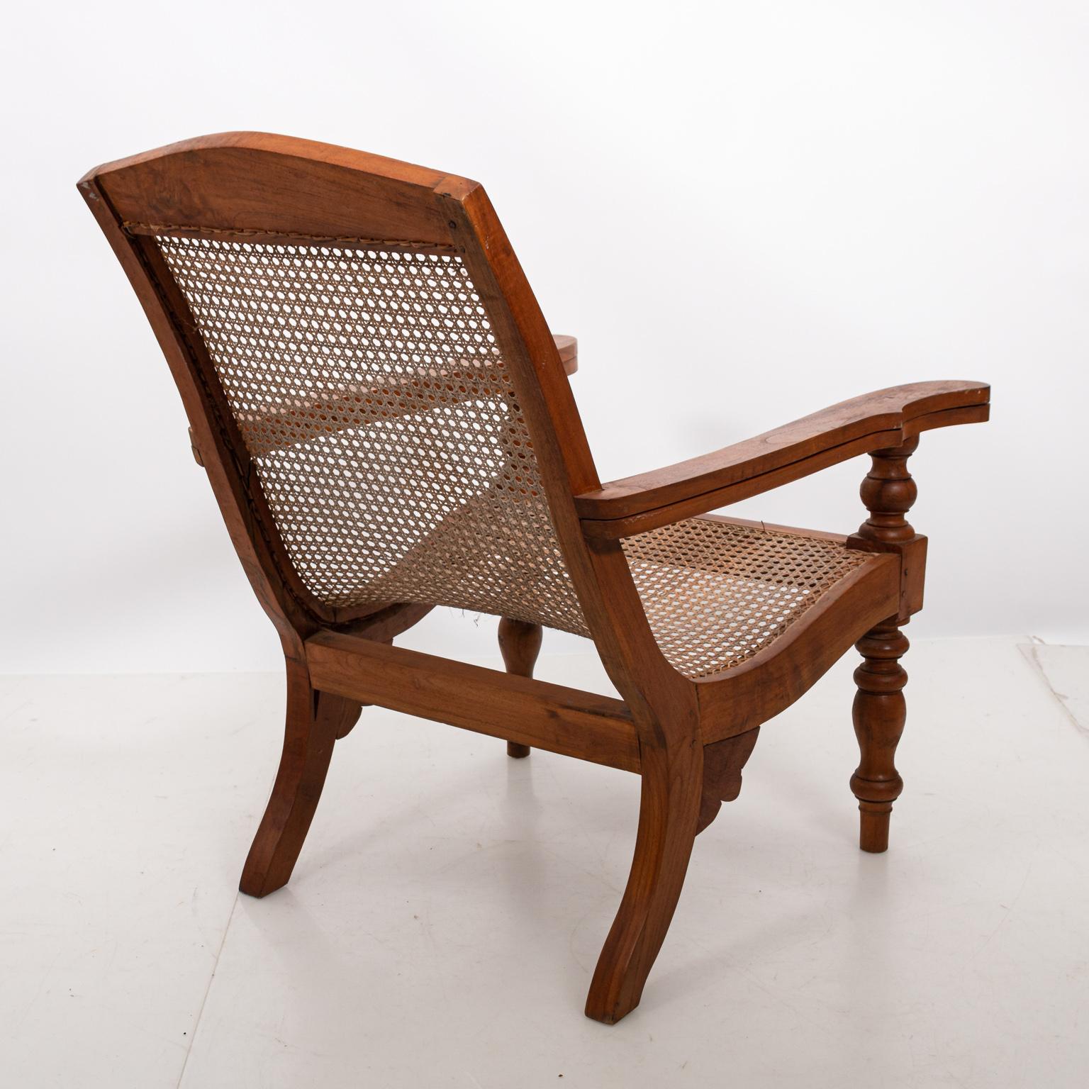 Anglo-Indian Teakwood and Cane Plantation Chair  3