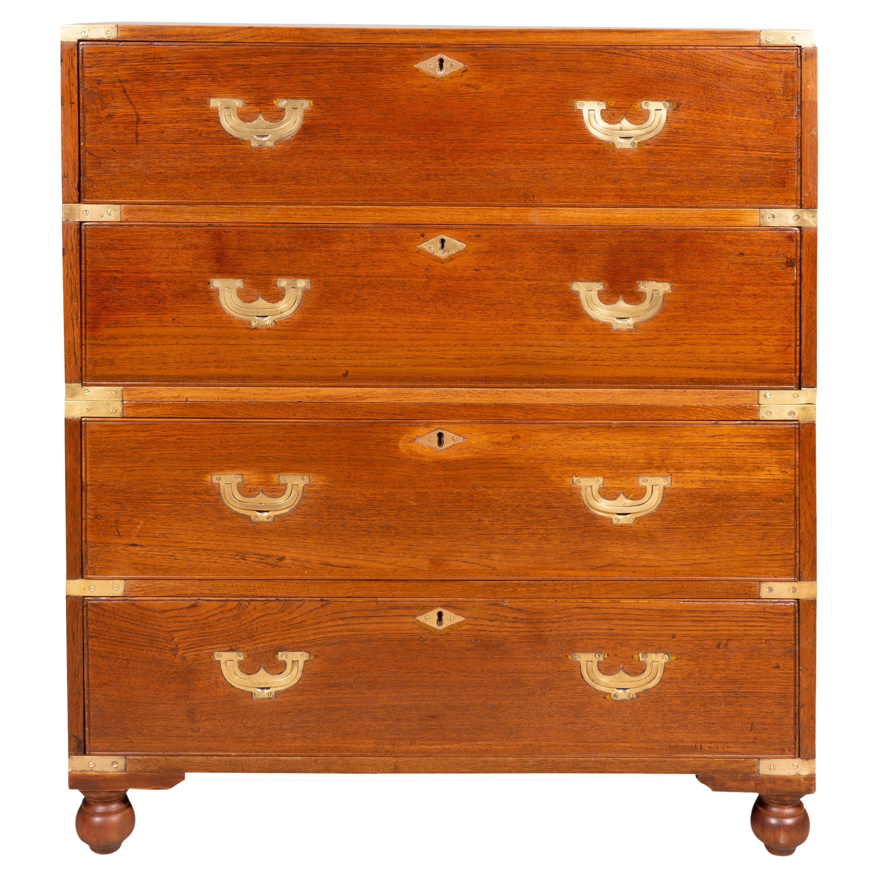 Anglo Indian Teakwood Campaign Chest