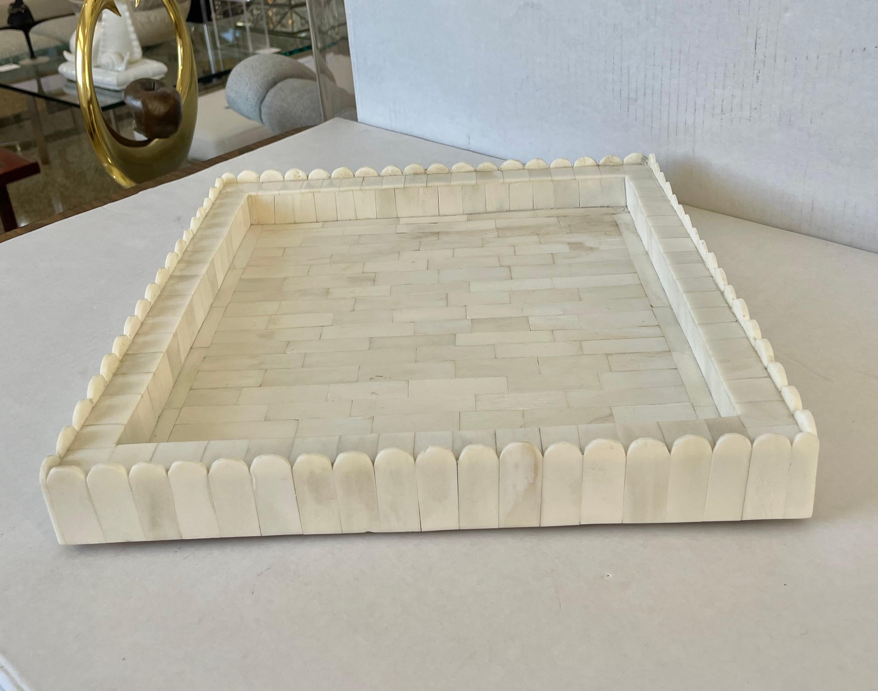 Anglo Indian Tessellated Bone Tray For Sale 4