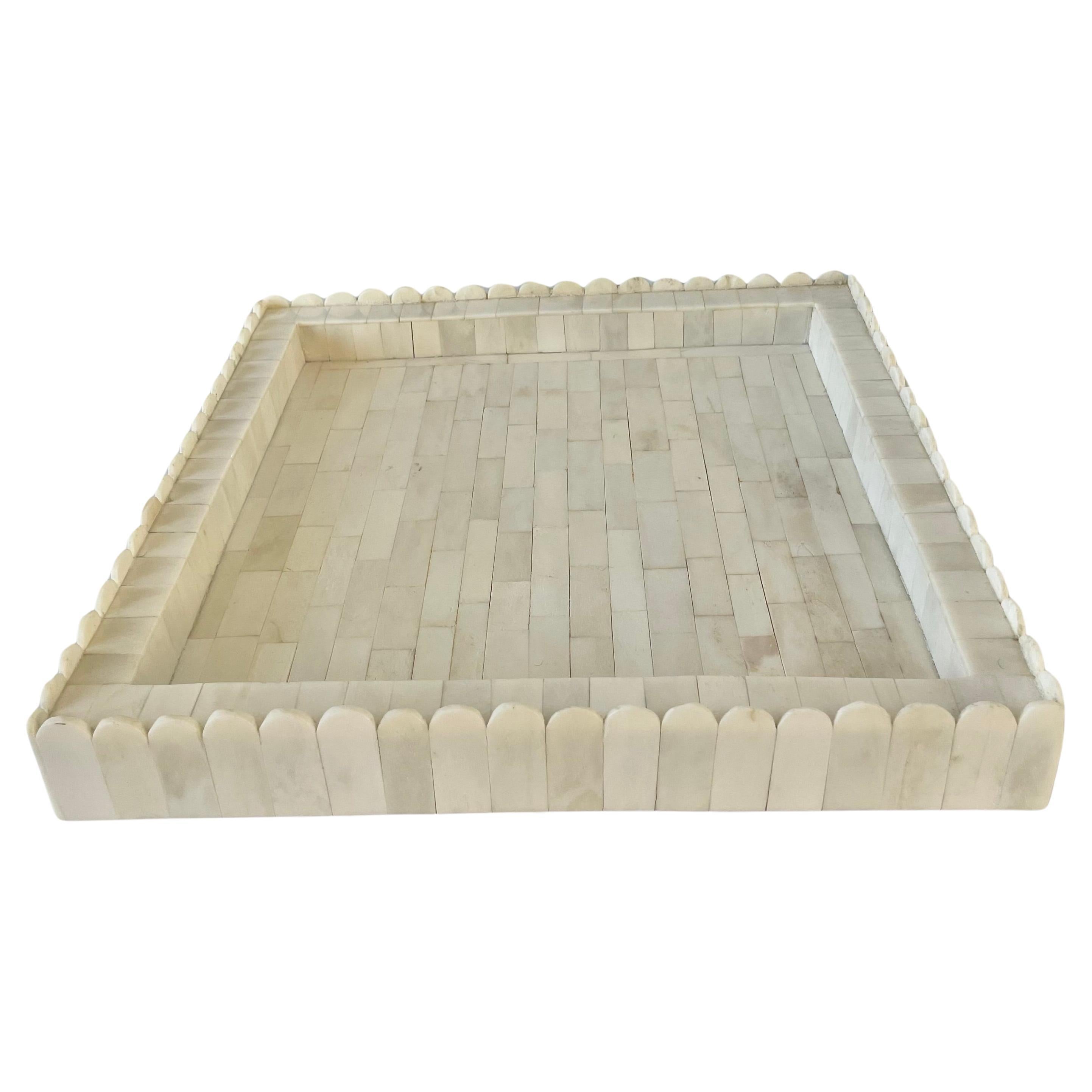 Anglo Raj Anglo Indian Tessellated Bone Tray For Sale