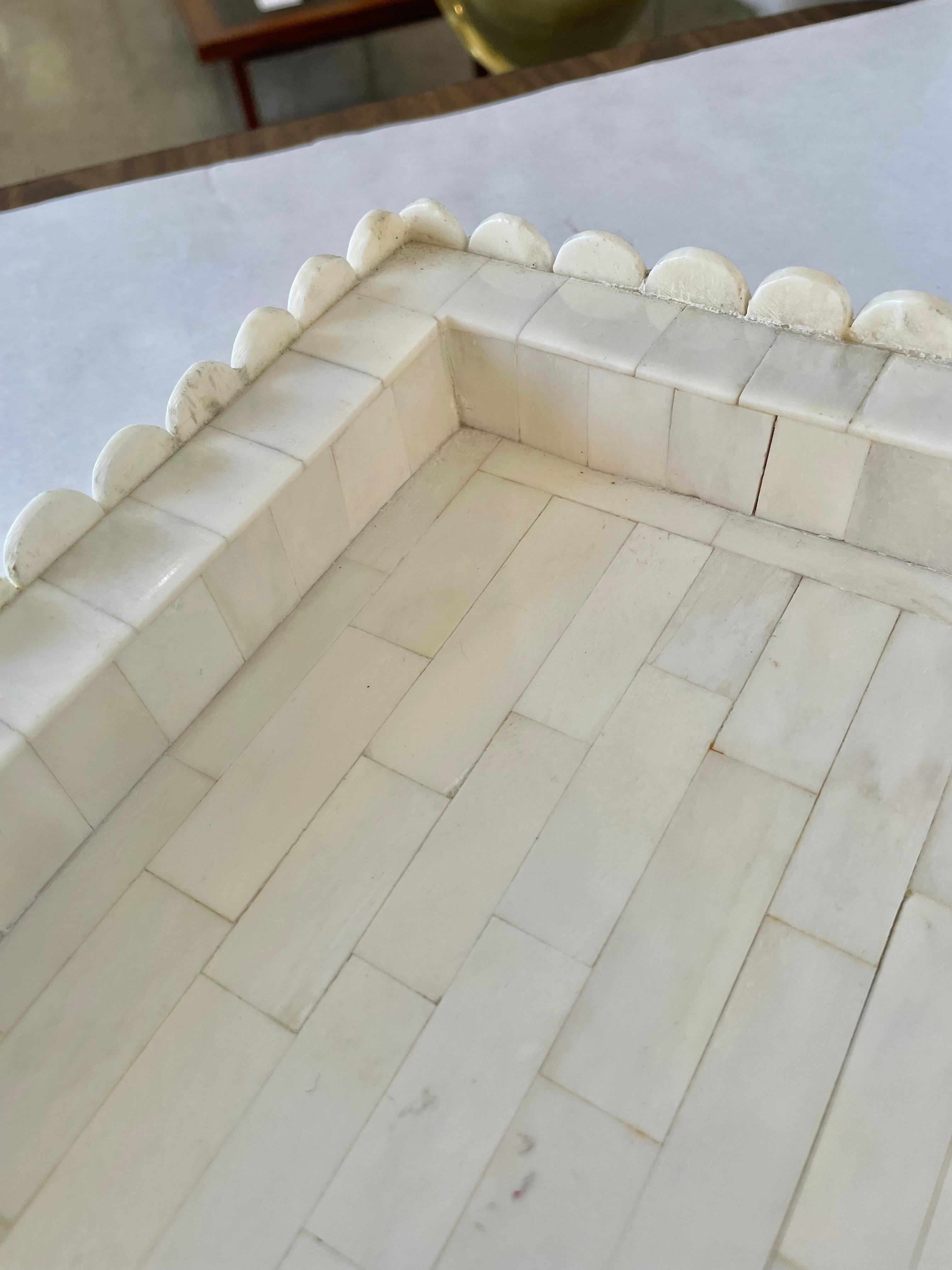 20th Century Anglo Indian Tessellated Bone Tray For Sale