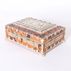 Antique Anglo Indian Tortoise Shell and Bone Box
