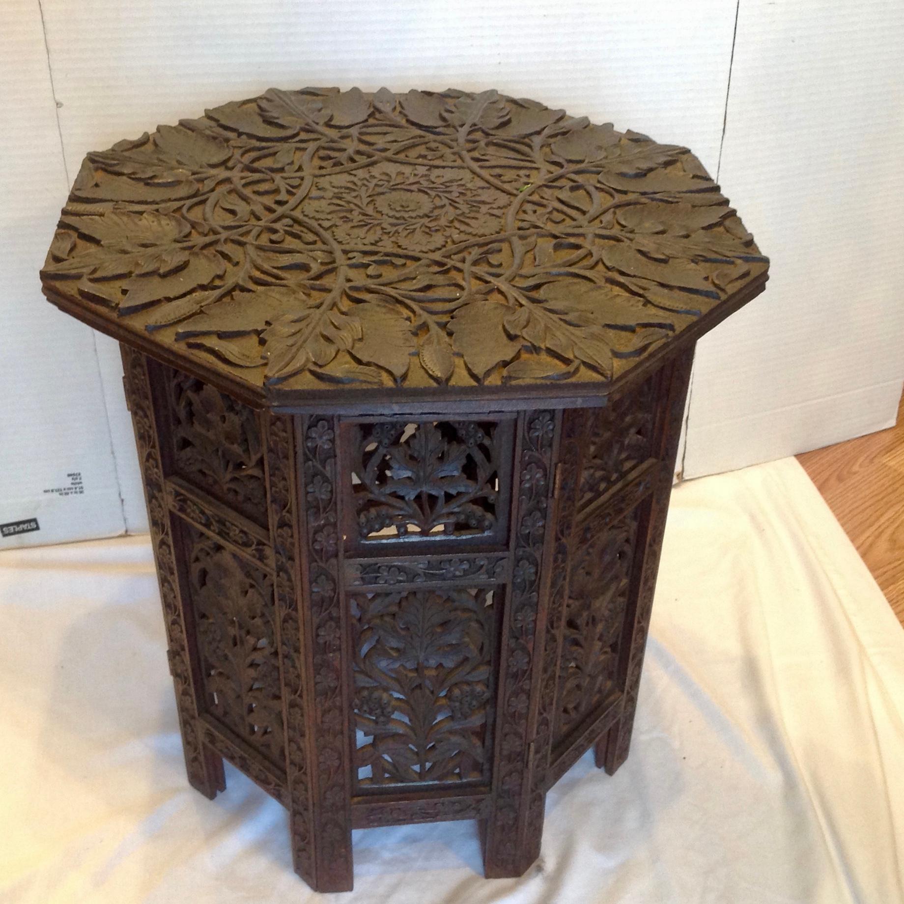 Anglo-Indian Travel Table / Tabouret In Good Condition In West Palm Beach, FL