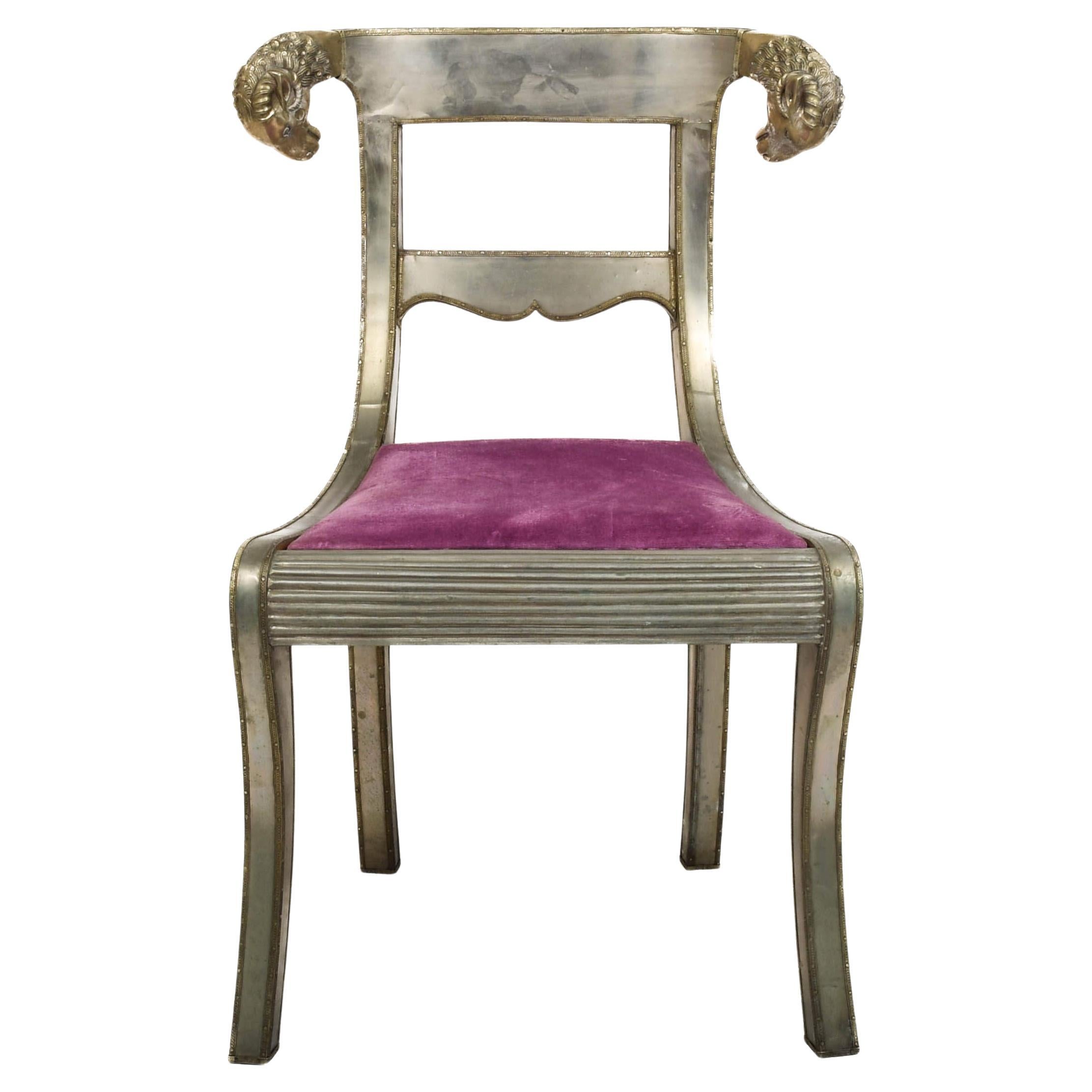 Anglo-Indian Wedding Chair with Ram's Head Motifs