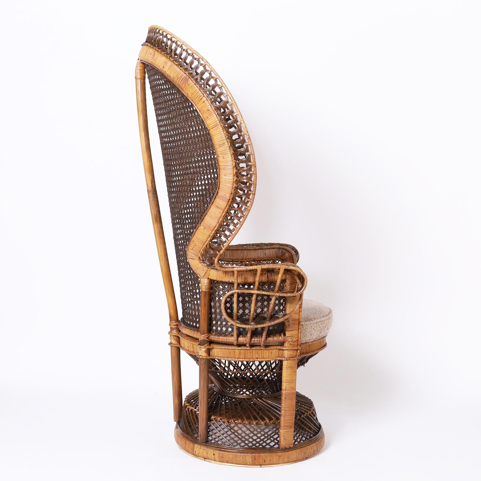 Anglo-Indian Anglo Indian Wicker and Rattan Peacock Chair
