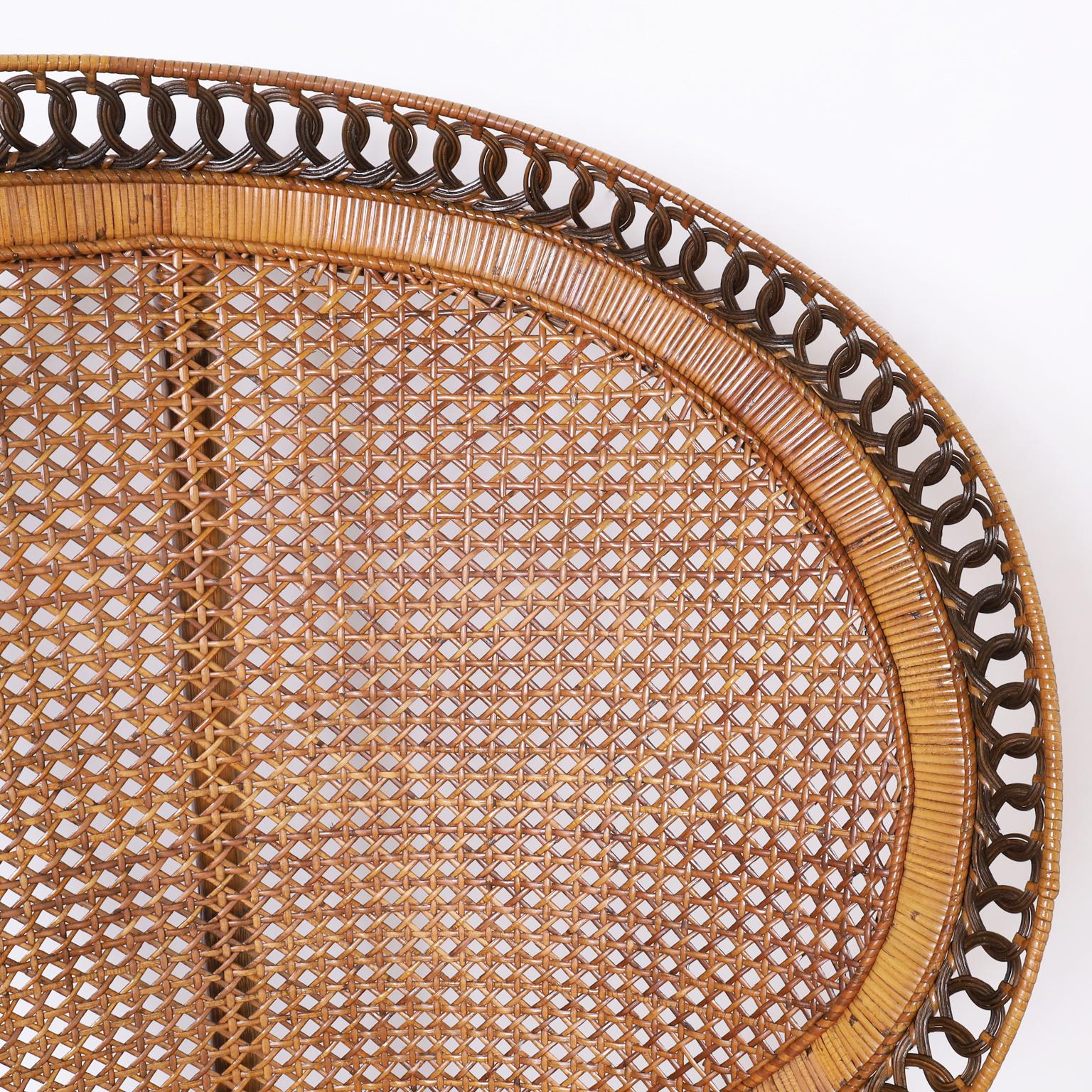 20th Century Anglo Indian Wicker and Rattan Peacock Chair