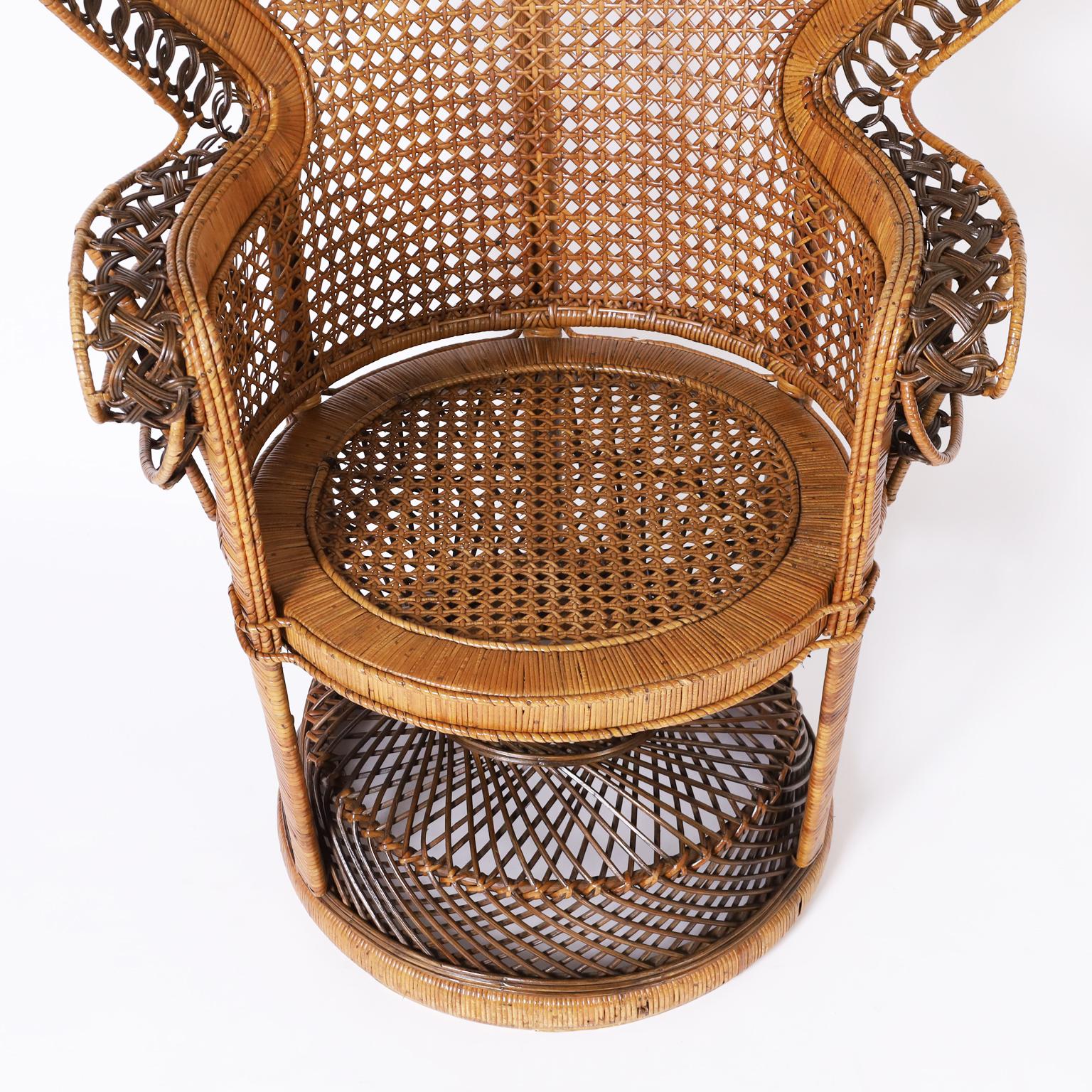 Anglo Indian Wicker and Rattan Peacock Chair 2