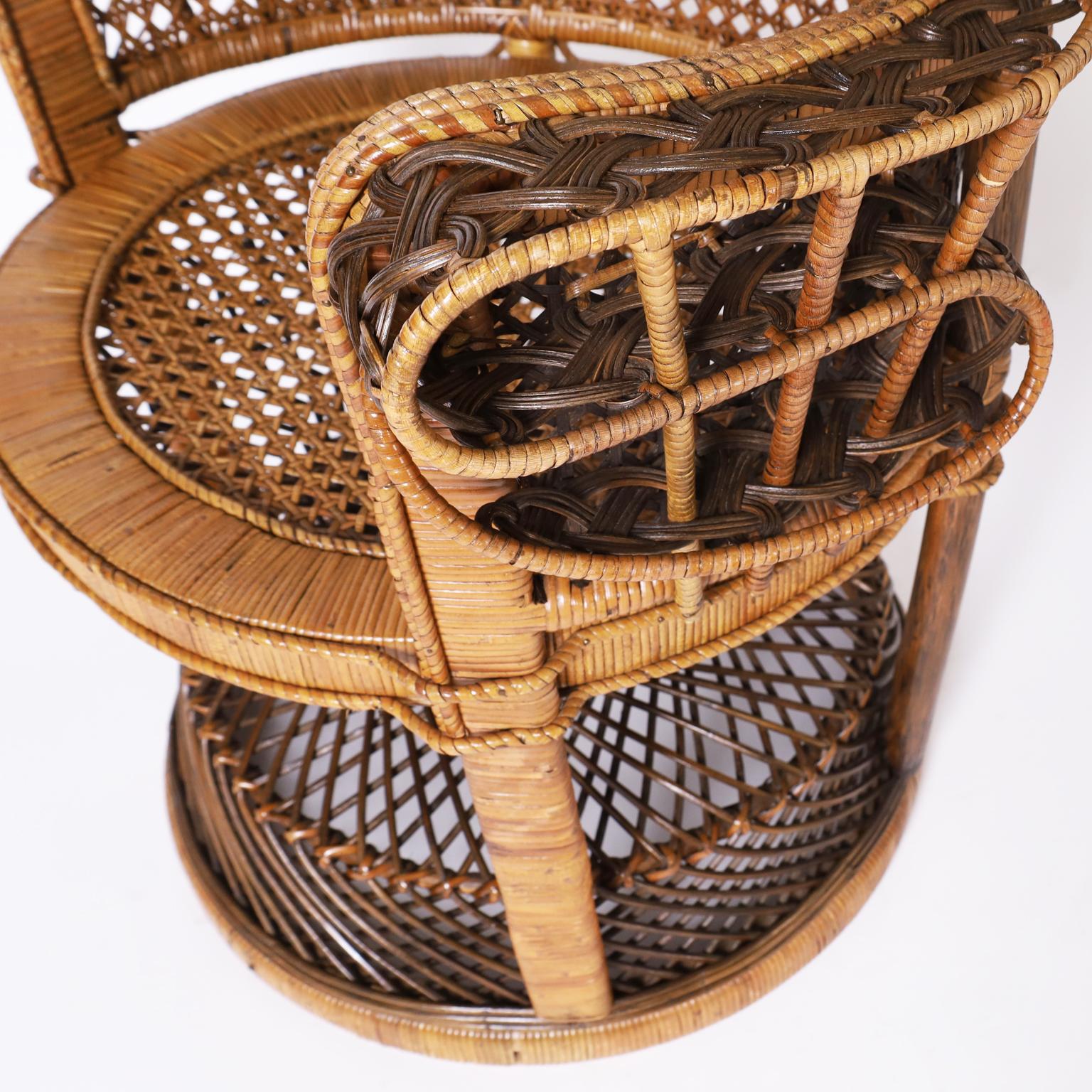 Anglo Indian Wicker and Rattan Peacock Chair 3