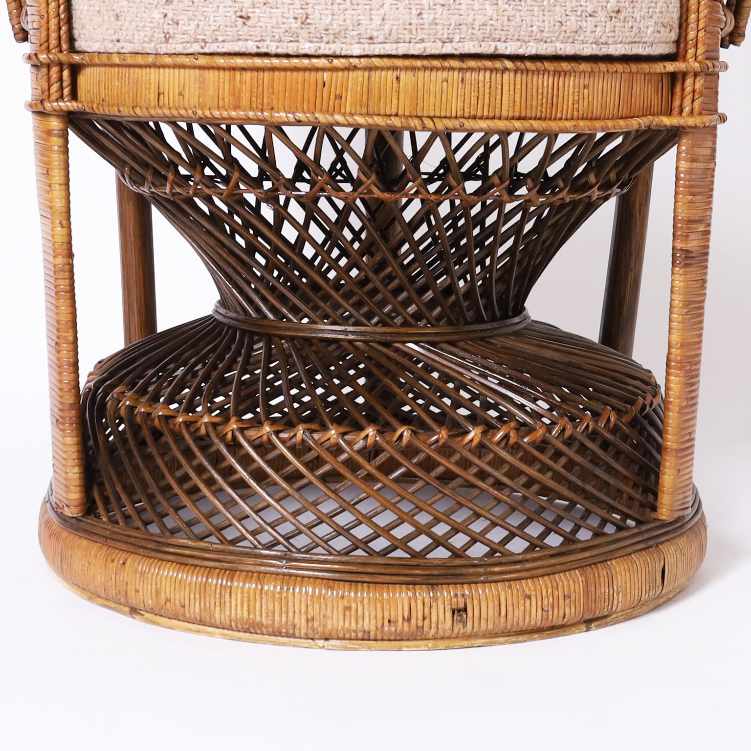 Anglo Indian Wicker and Rattan Peacock Chair 4
