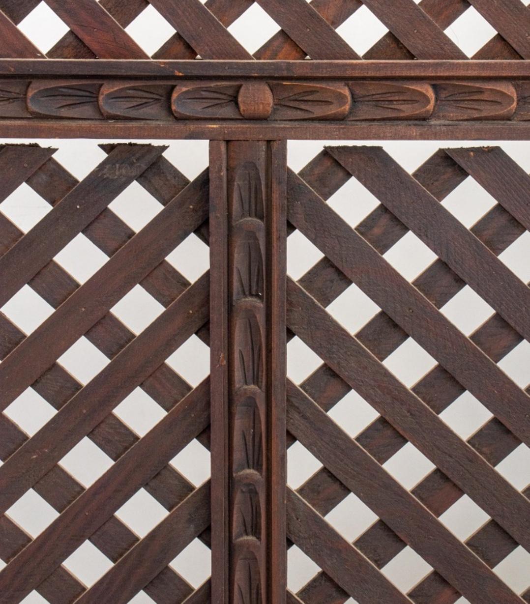 Anglo-Indian Anglo Indian Wooden Lattice Three Panel Screen For Sale