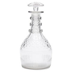 Anglo-Irish blown & cut glass decanter, c. 1790-1810