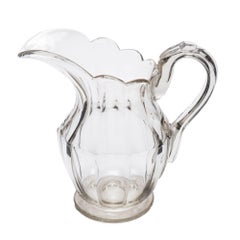 Anglo-Irish blown & cut glass pitcher, c. 1800