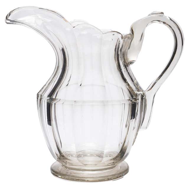 English Georgian blown and cut glass water/whiskey jug, c. 1830 For ...