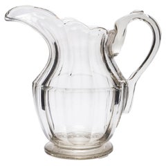 Anglo-Irish blown & cut glass pitcher, c. 1800