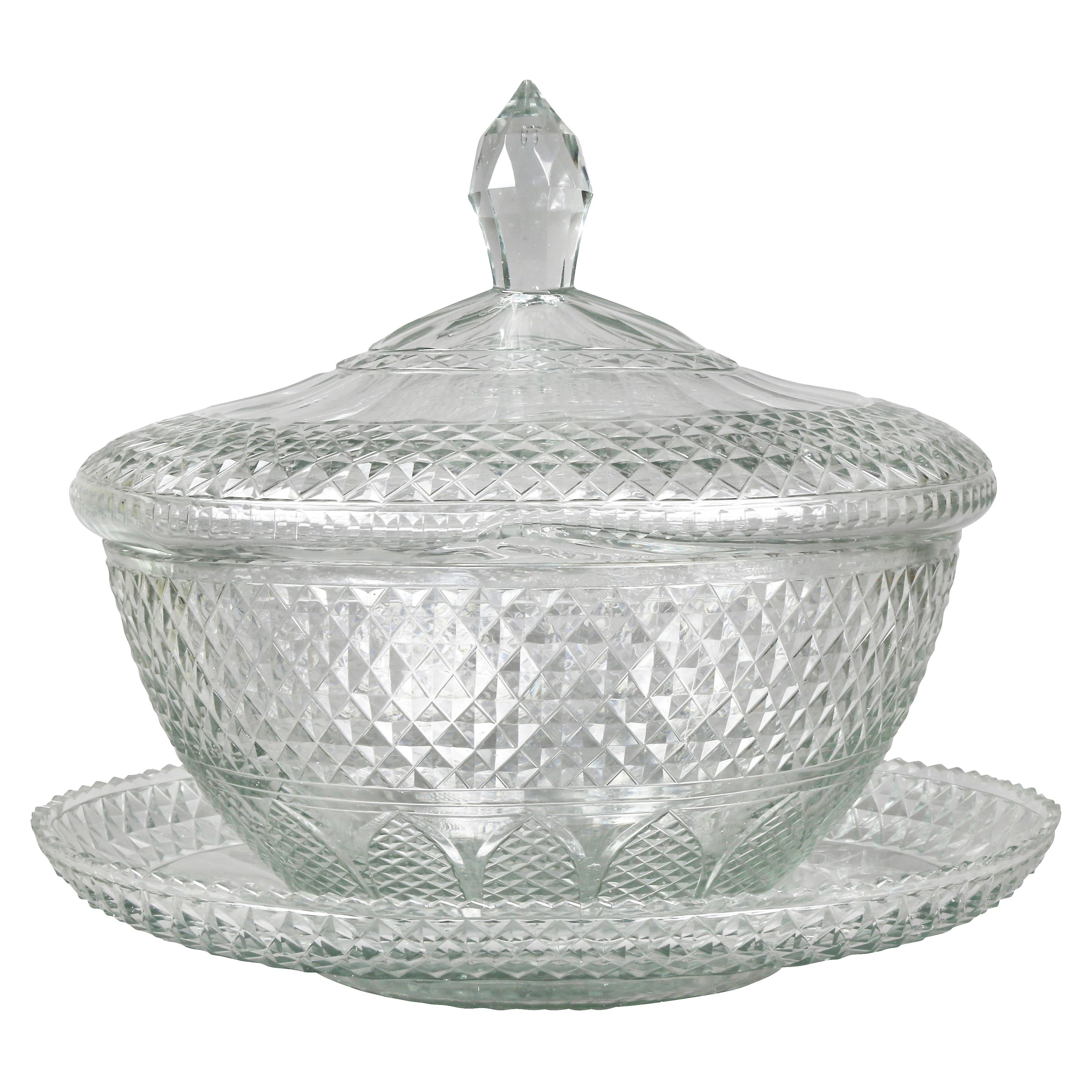 Anglo Irish Cut Glass Tureen and Undertray