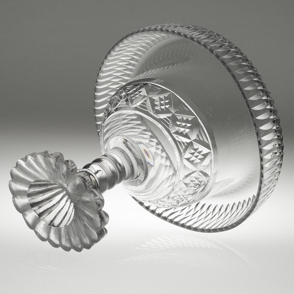 Anglo-Irish Glass Bowl with Fold Over Rim c1800 For Sale 1