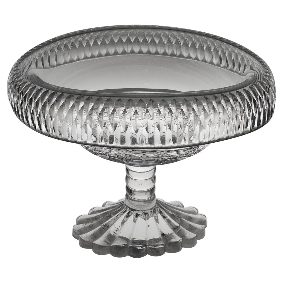 Anglo-irische Glasschale mit umgeklapptem Rand um 1800