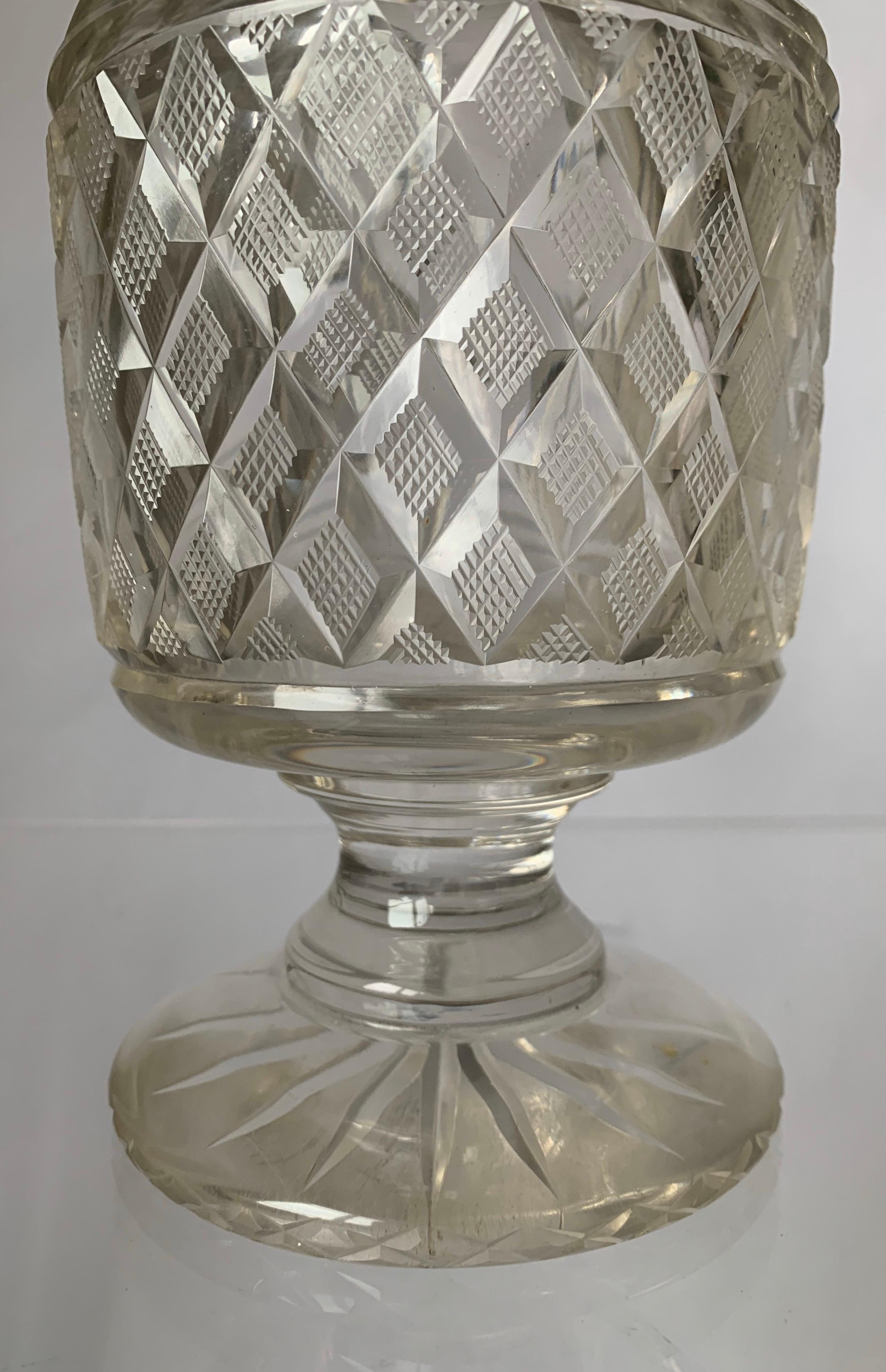 Anglo-Irish Large Cut Crystal Footed Jug, circa 1820 3