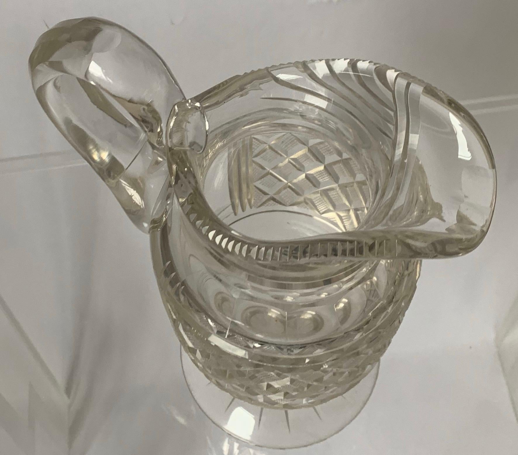 Anglo-Irish Large Cut Crystal Footed Jug, circa 1820 2