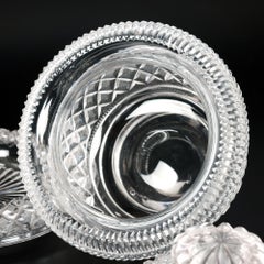 Anglo- Irish Regency Fine Cut Glass Covered Bowl on Stand