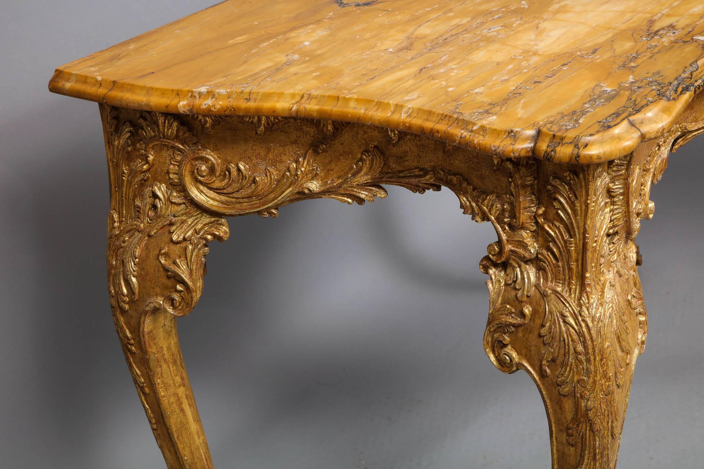 Anglo Irish Rococo Giltwood Console Table For Sale 4