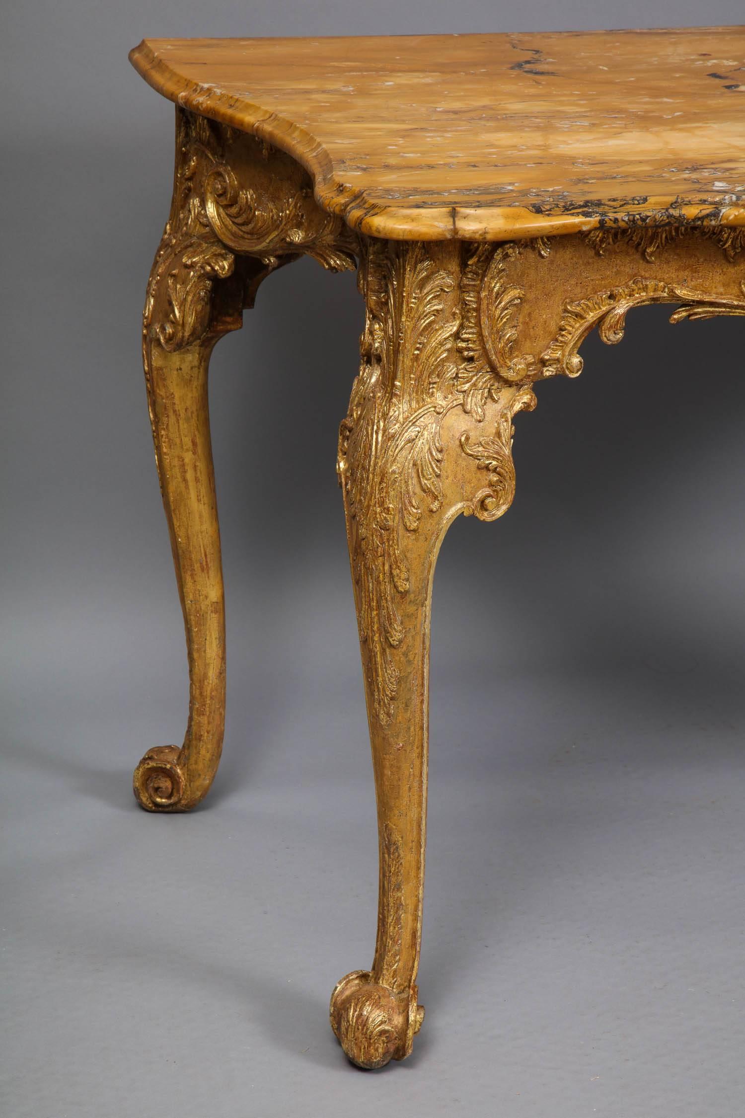 Anglo Irish Rococo Giltwood Console Table For Sale 2