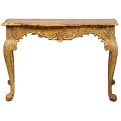 Anglo Irish Rococo Giltwood Console Table
