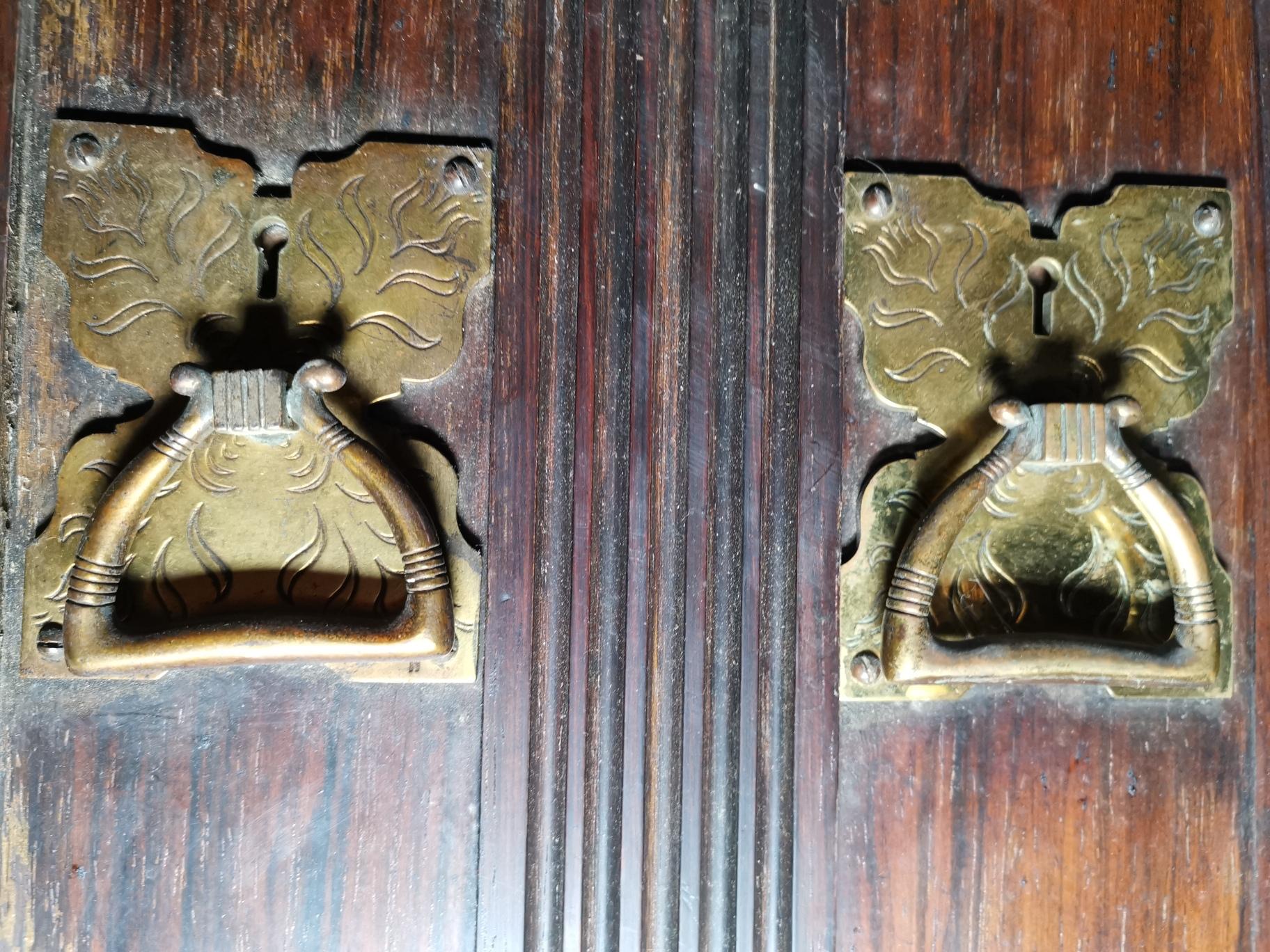 Edward William Godwin (firmly attributed) for Collinson and Lock, a superior quality Anglo-Japanese rosewood sideboard almost certainly designed by Edward William Godwin. Godwin's style is easily recognised throughout, with two upper glazed doors,