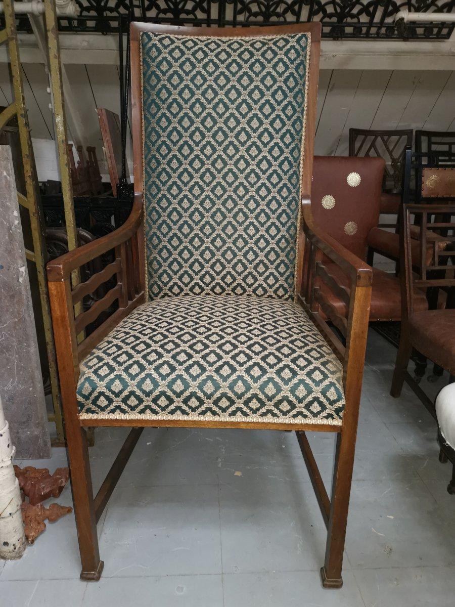 Arts and Crafts Anglo-Japanese Walnut Armchair Attributed to Liberty and Co For Sale