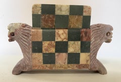Anglo-Persian Lions Natural Marble Cocktail Drink Coasters Set