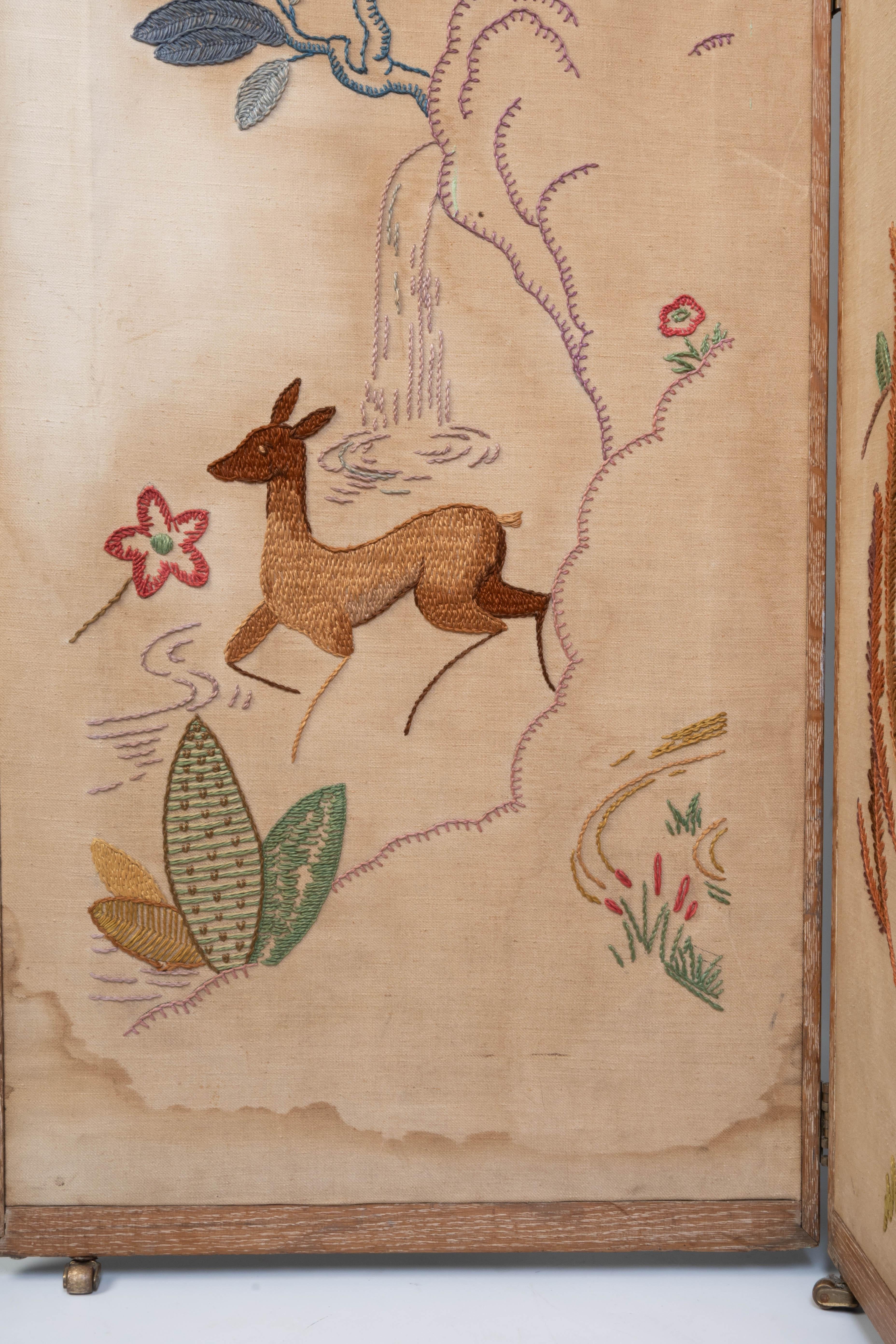 Anglo-Persische Nadelspitze Vier-Panel-Raumteiler, ca. 1930 im Angebot 4