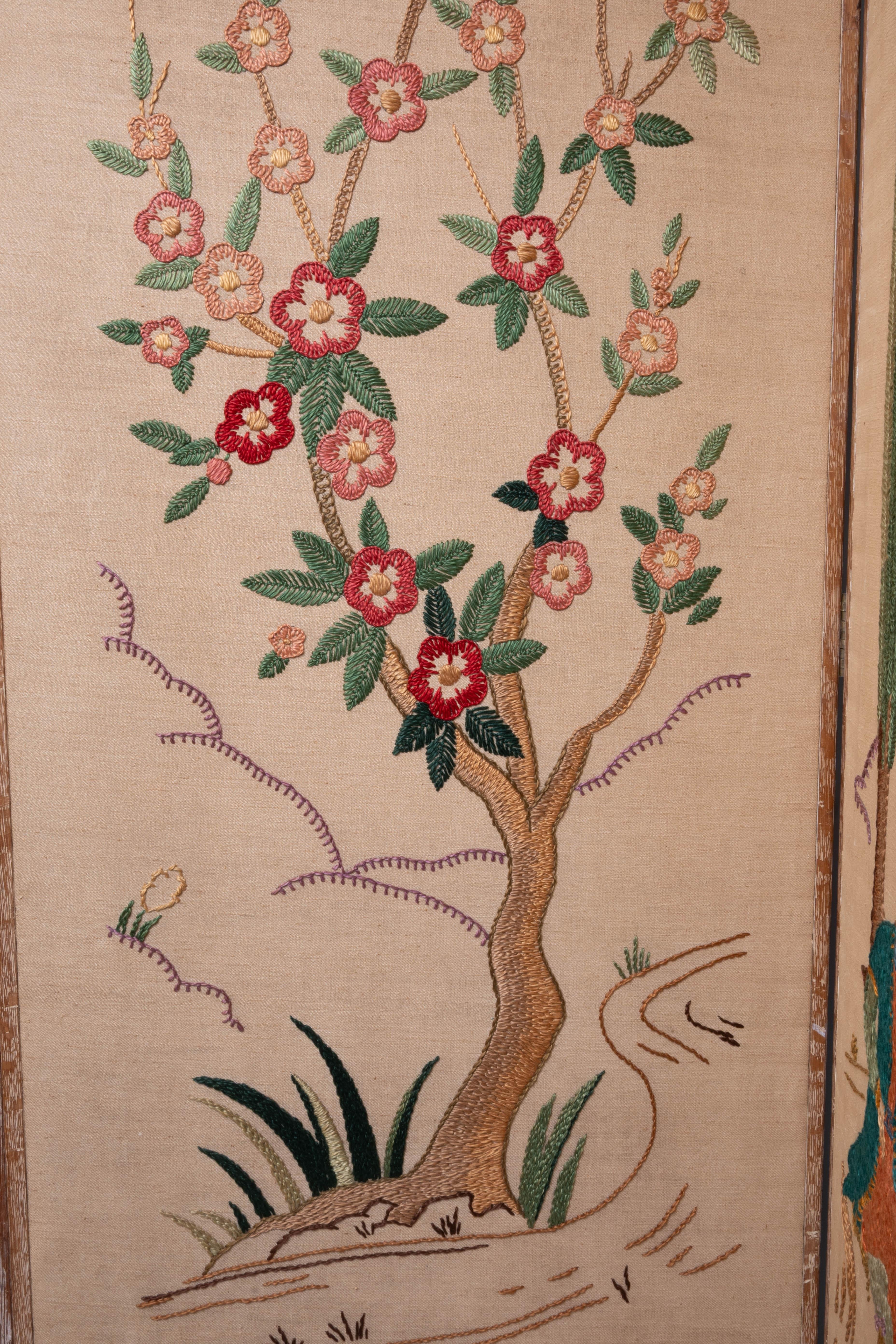 Anglo-Persische Nadelspitze Vier-Panel-Raumteiler, ca. 1930 im Angebot 5