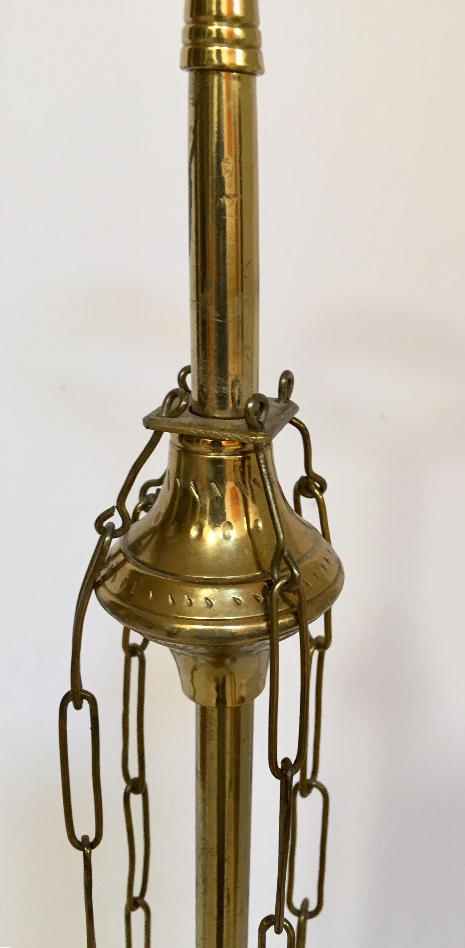 Anglo Raj Antique Century Brass Oil Lamp For Sale 5