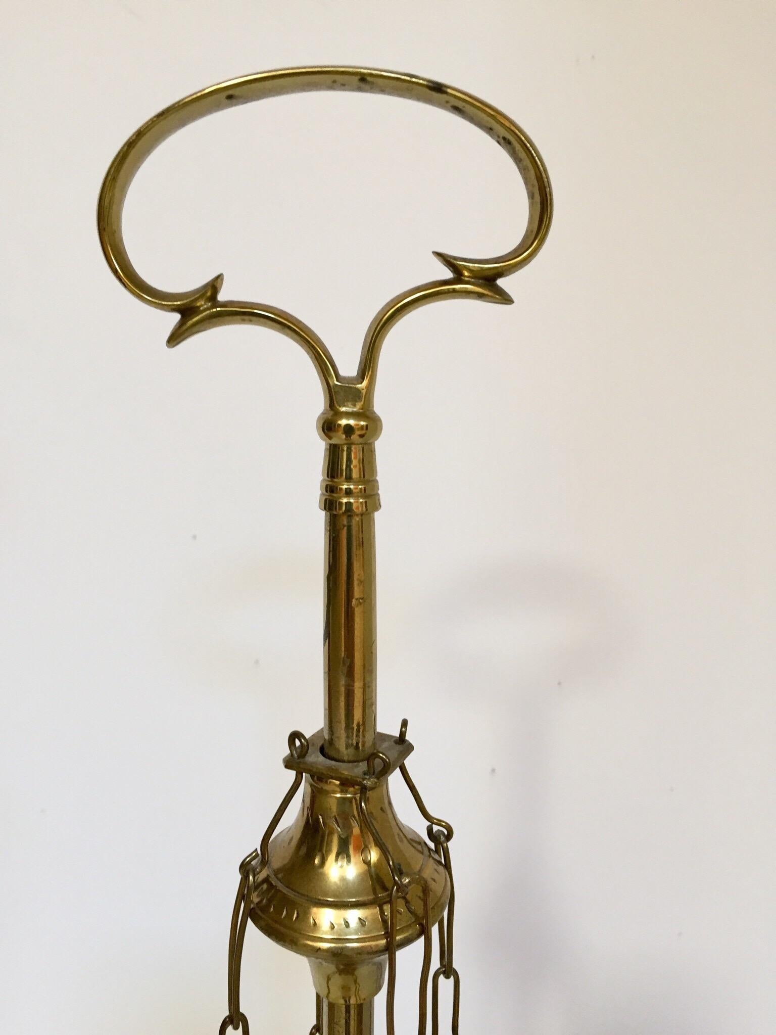 Moorish Anglo Raj Antique Century Brass Oil Lamp For Sale