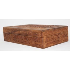 Anglo Raj Hand Carved Wooden Decorative Jewelry Box