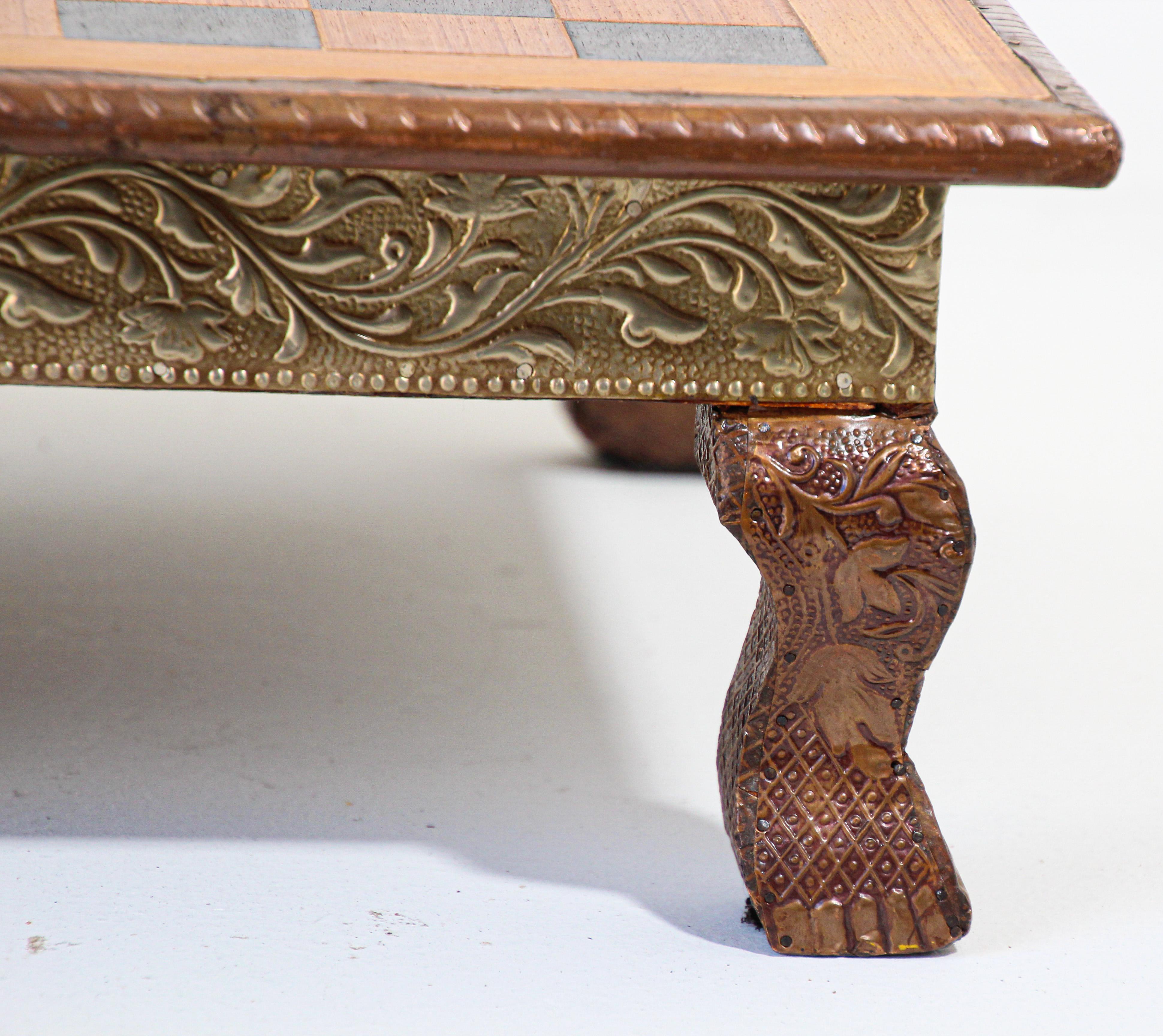 20th Century Anglo Raj Hand-Crafted Game Chess Low Table India For Sale