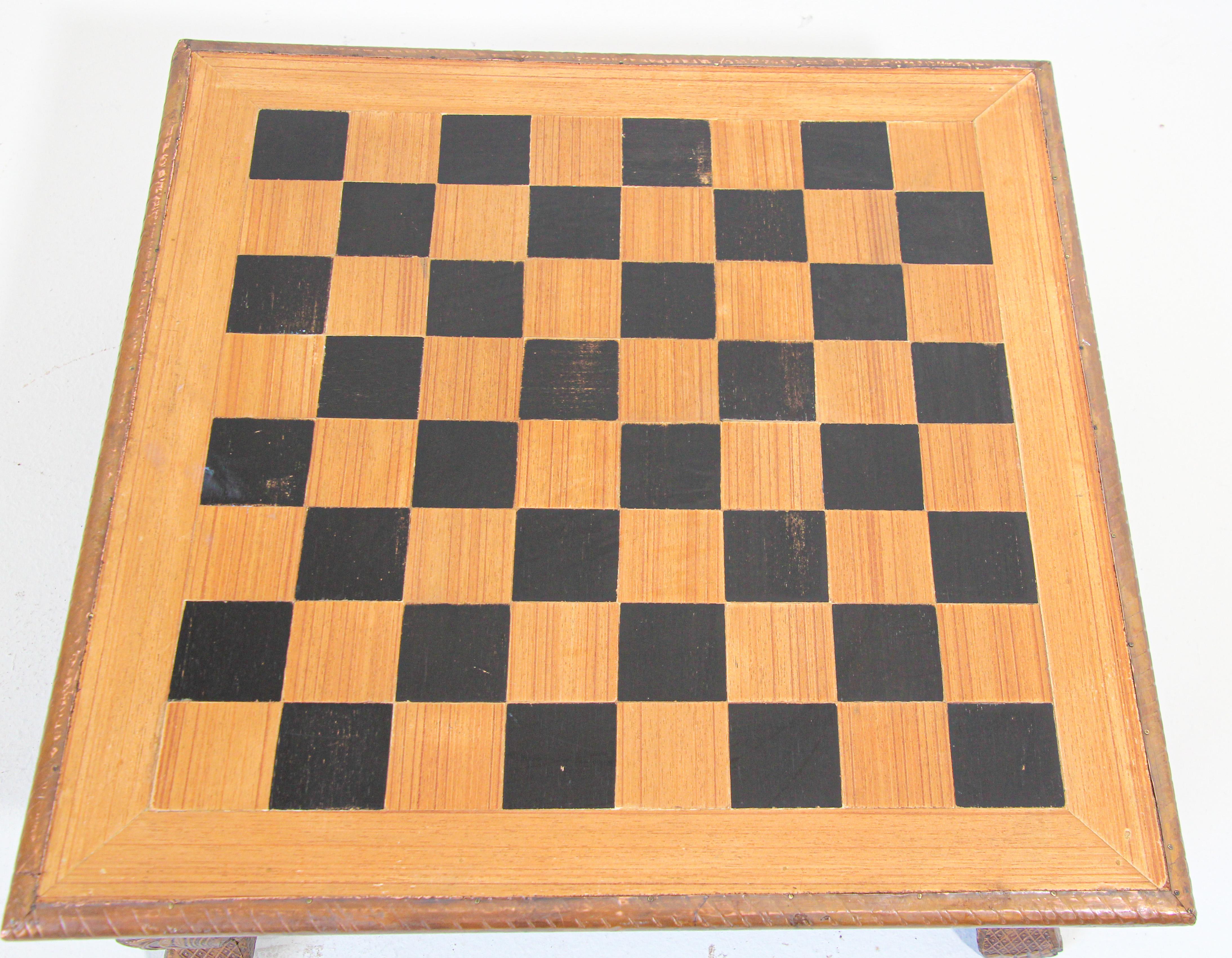 Metal Anglo Raj Hand-Crafted Game Chess Low Table India For Sale