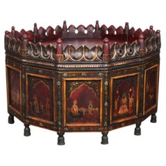 Anglo-Indian Polychrome Painted Teak 12-Sided Coffee Table, circa 1930