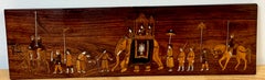 Anglo-Raj-indische Elefanten-Zeremonien-/prozession mit Intarsien  Hartholzplatte
