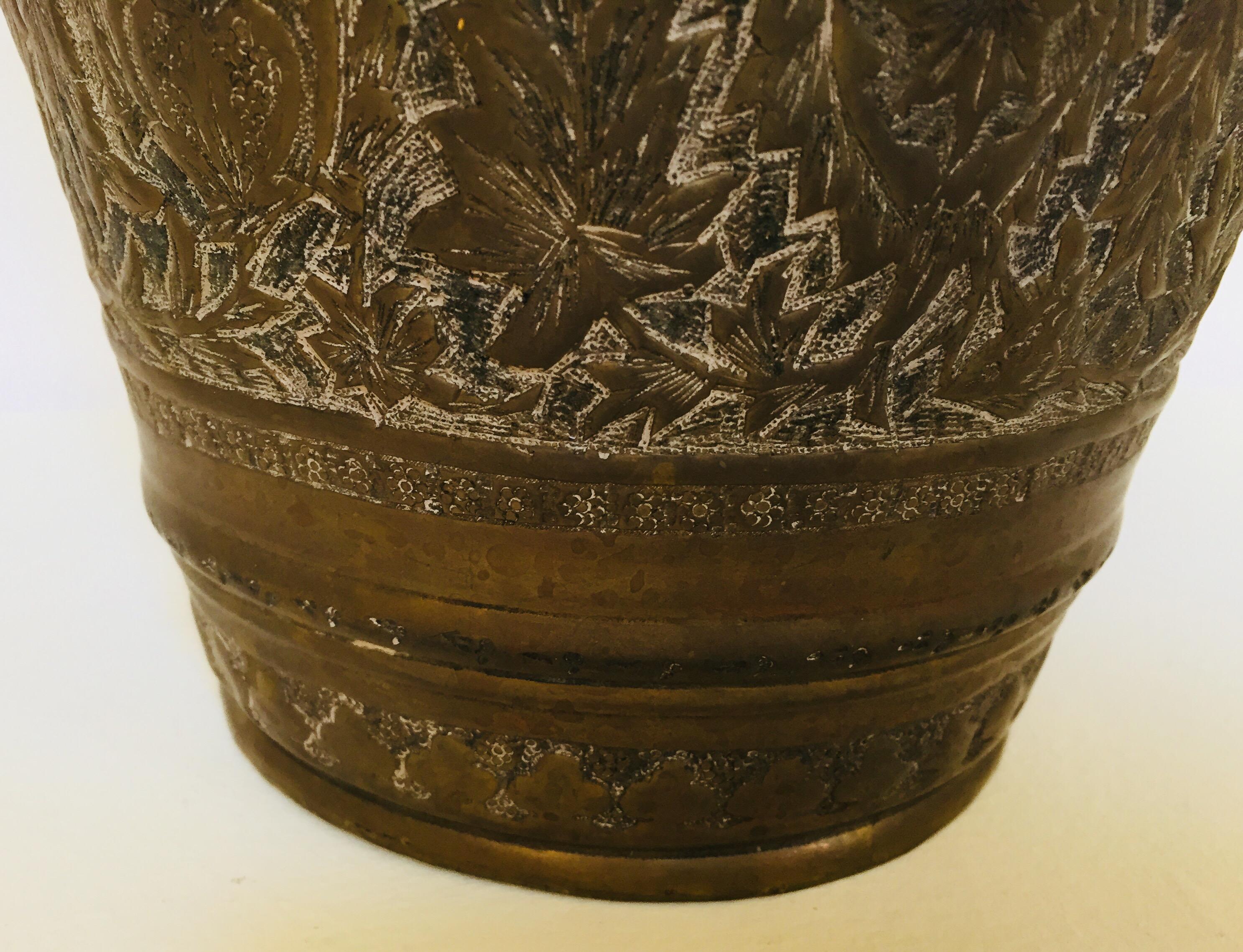 19th Century Anglo-Raj Mughal Bronzed Copper Vessel Bucket For Sale