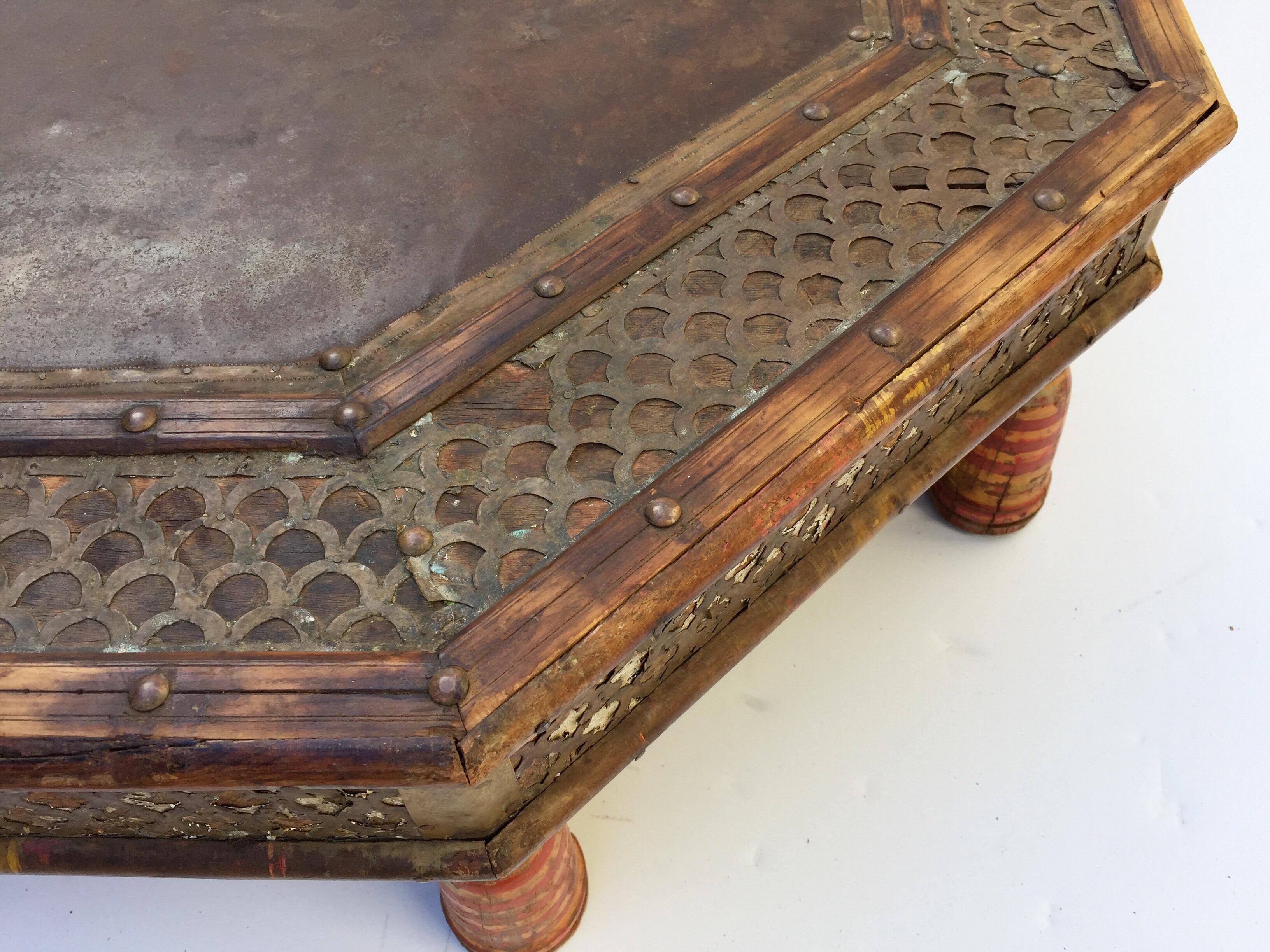 Anglo Raj Octagonal Low Coffee Table with Moorish Design 7