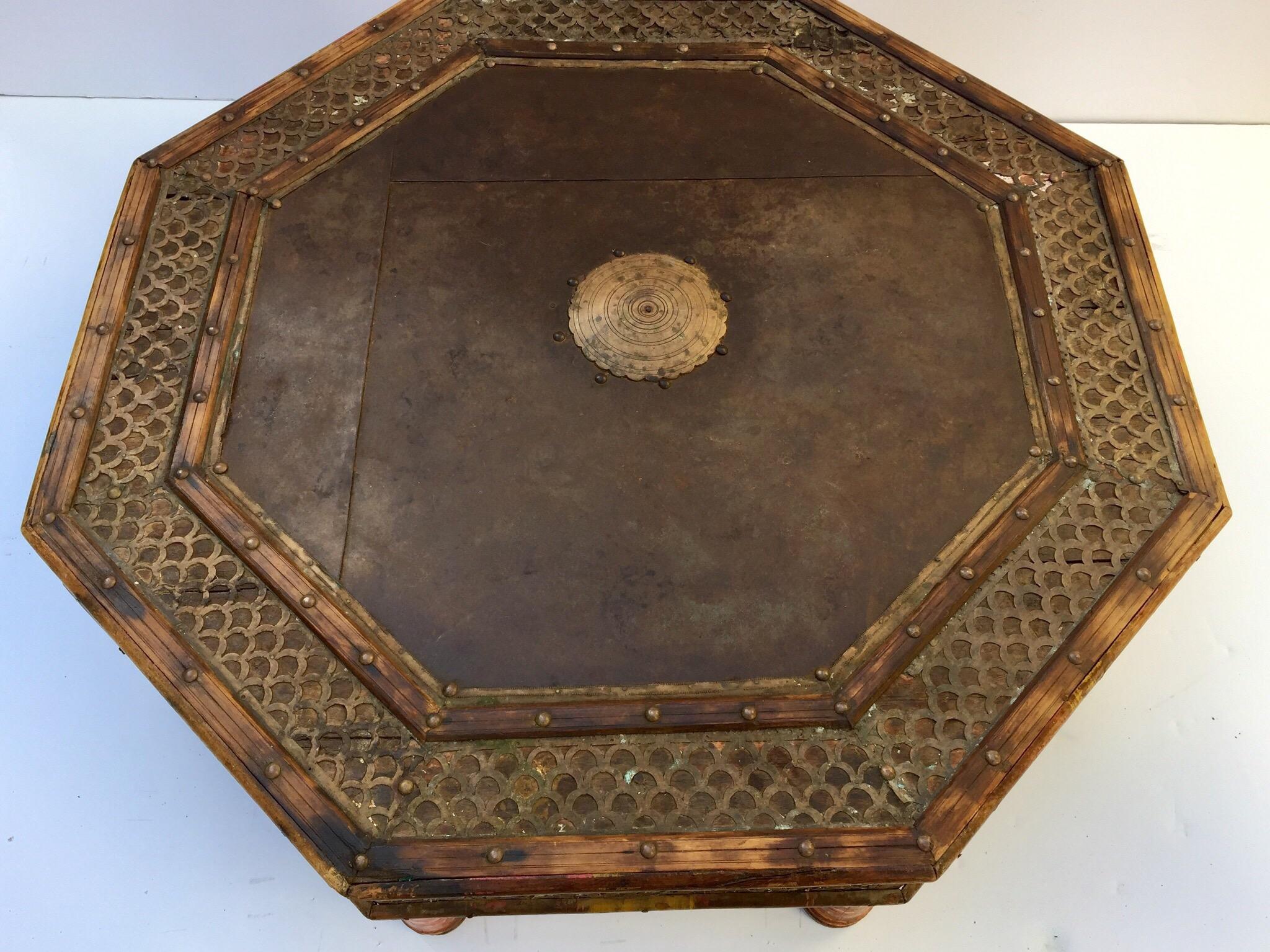 Anglo Raj Octagonal Low Coffee Table with Moorish Design 10
