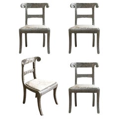 Vintage Anglo Raj Style-Indian Hammered Silver Wrap Dining Chairs w/Hair on Hide, 1950