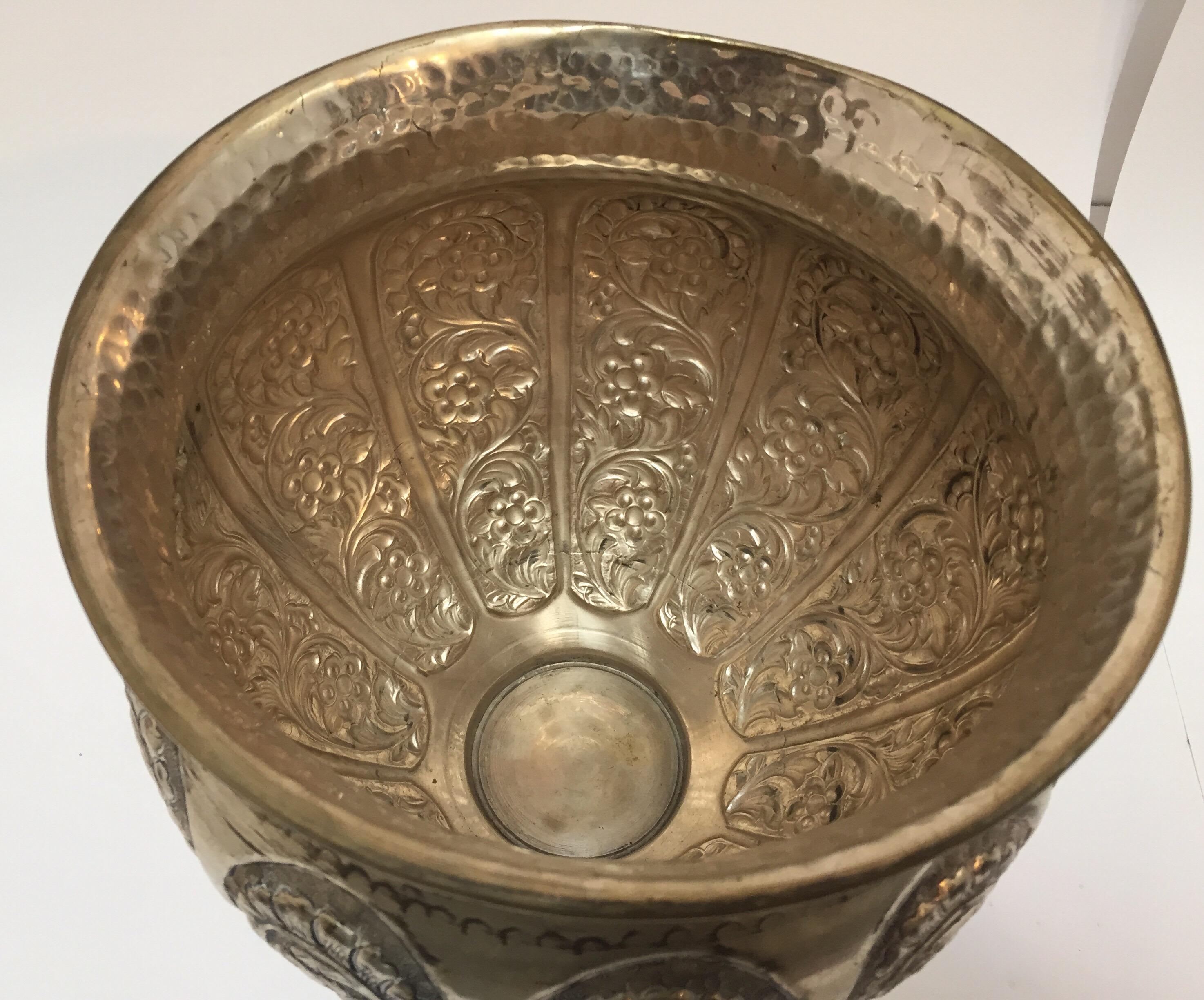 Anglo-Raj Style Silvered Footed Vase For Sale 3