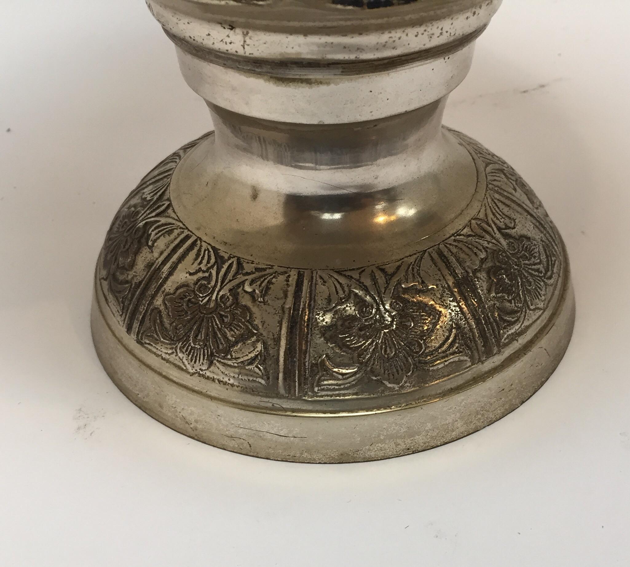 Anglo-Raj Style Silvered Footed Vase In Good Condition For Sale In North Hollywood, CA