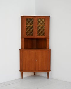 Meuble d'angle scandinave en teck du milieu du siècle, années 1950