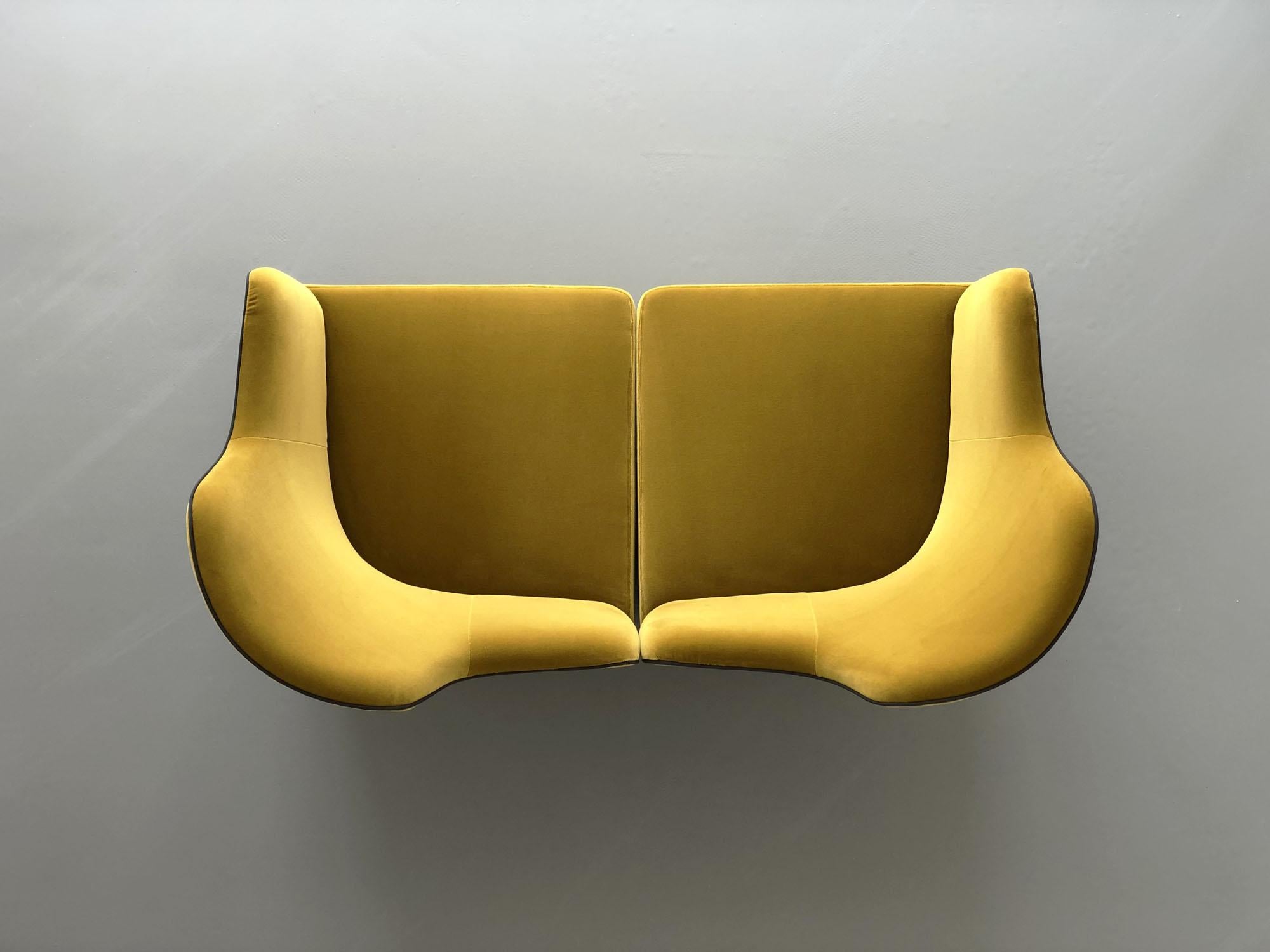 Contemporary Angolo Modular Armchair in Velvet, by Corrado Corradi Dell'Acqua for TATO For Sale