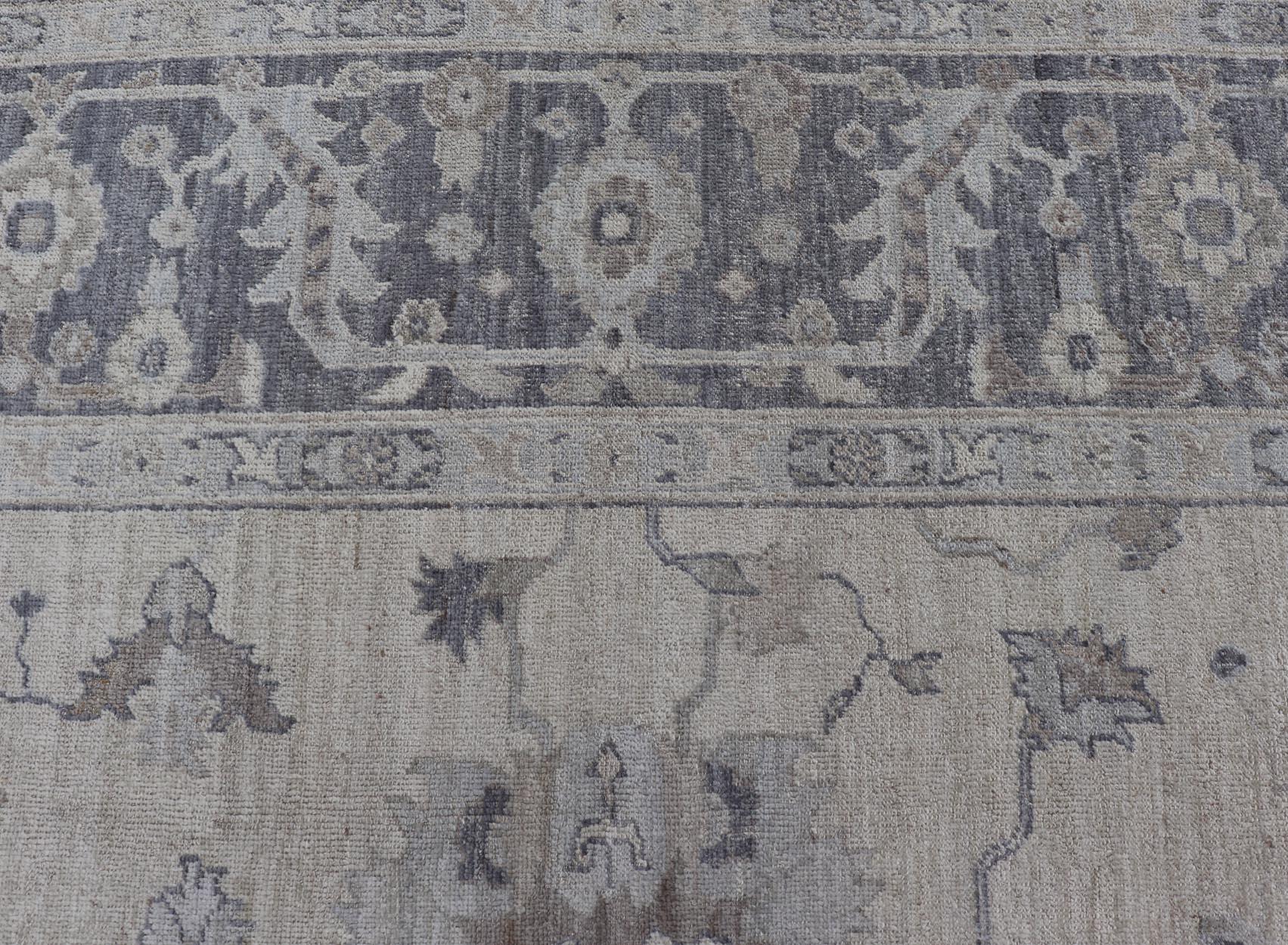 Shades of gray Angora Ushak rug from Turkey, Keivan Woven Arts 
 rug AN-126211, country of origin / type: Turkey / Angora Oushak.

Measures: 12'9 x 14'11