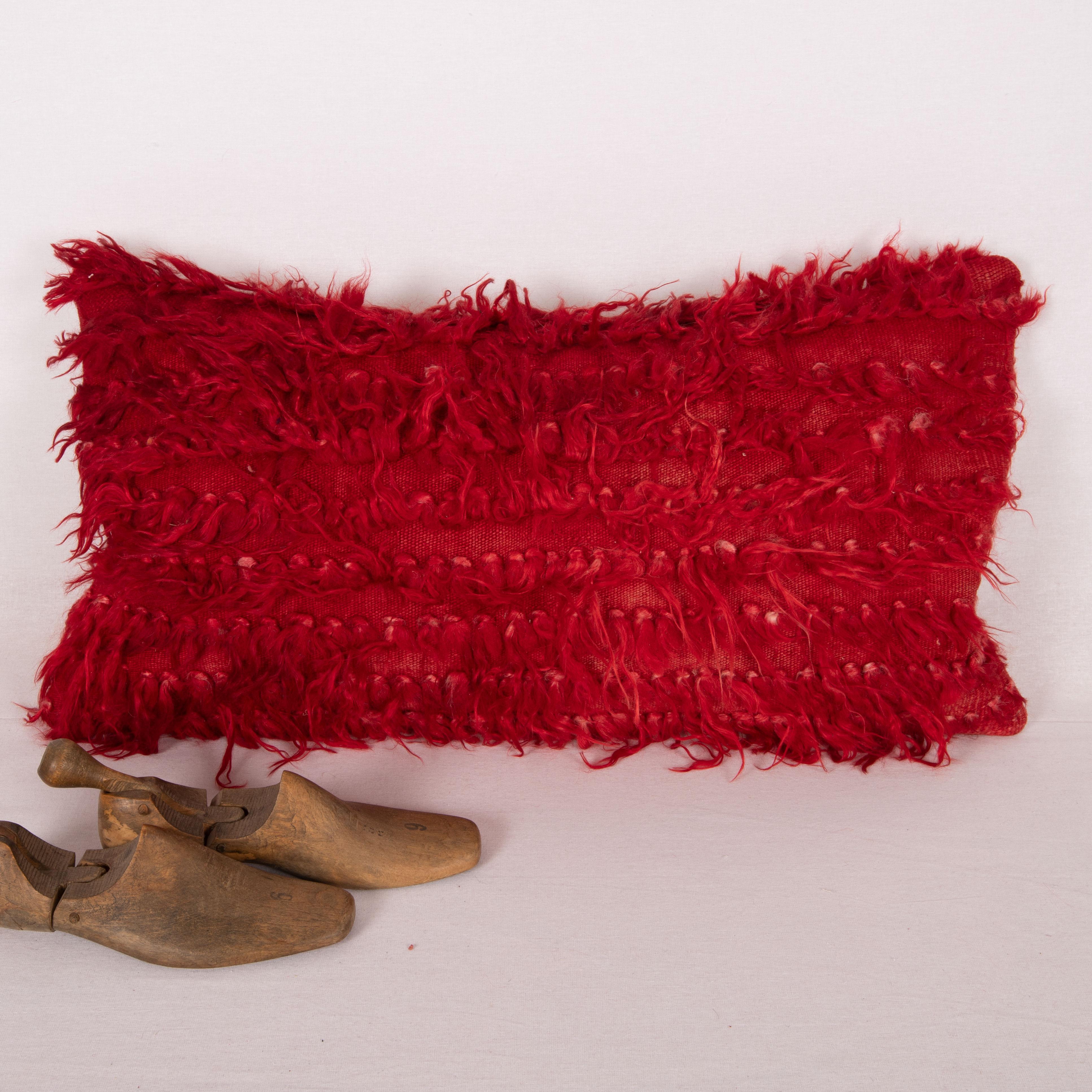Hand-Woven Angora Filikli Rug Pillow Cover, Mid 20th C For Sale