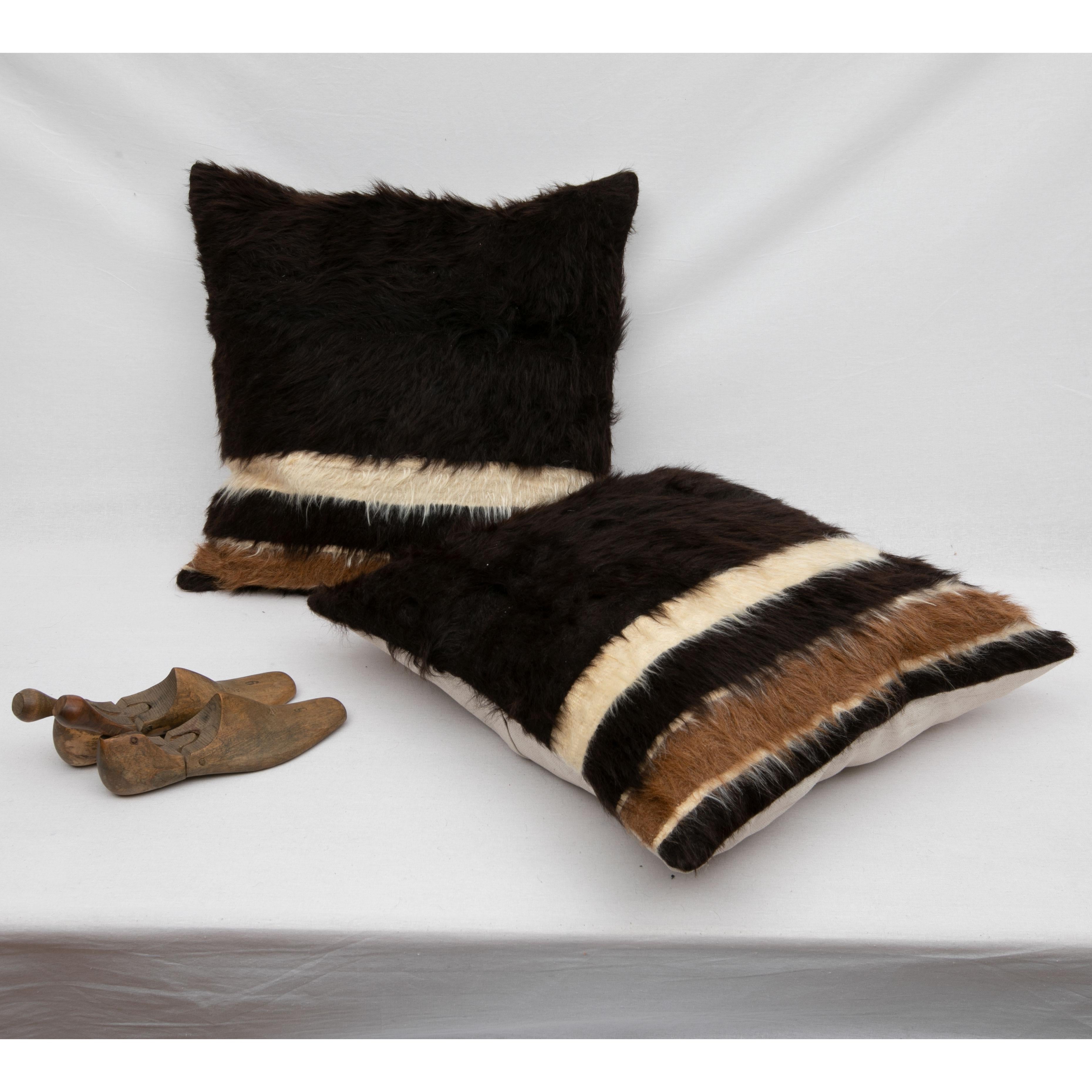 Rustic Angora/ Mohair Siirt Blanket Pillow Covers, 1960s/70s For Sale